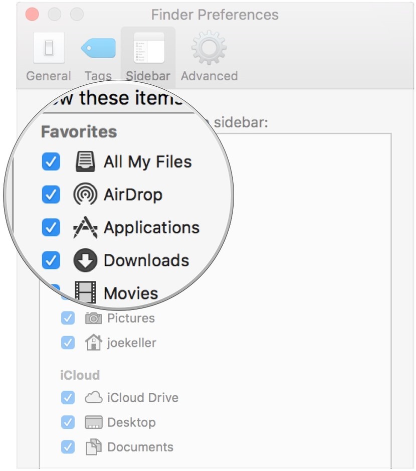 where is finder preferences on mac